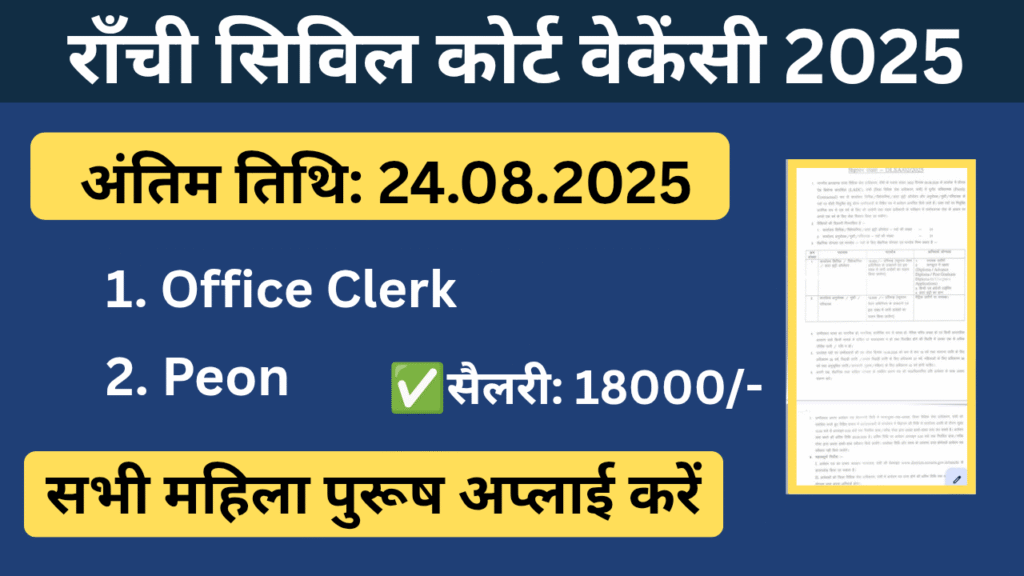 Ranchi Civil Court Recruitment 2025