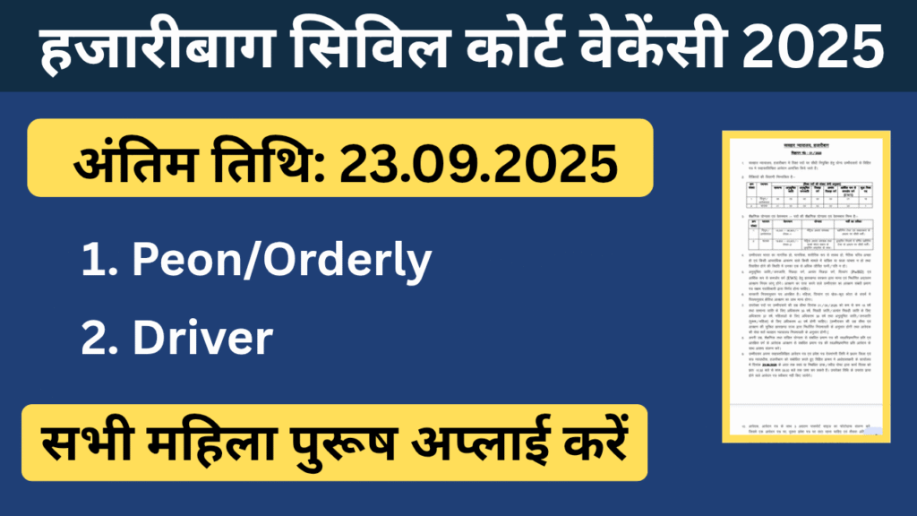 Civil Court Hazaribag Recruitment 2025