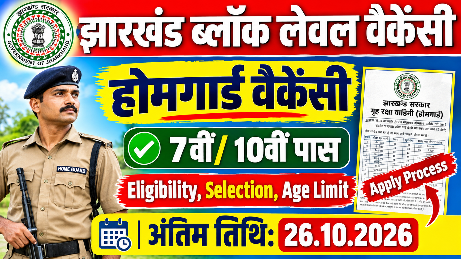 Jharkhand Home Guard Deoghar Recruitment 2026